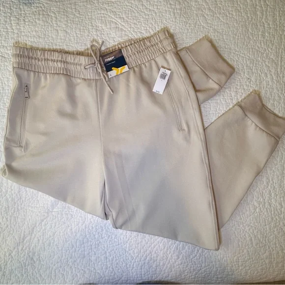 Old Navy Women’s Joggers Large Beige Cream Sweatpants NWT | Pull-On Lounge Pants - Picture 5 of 8